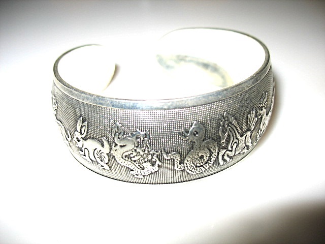 Bracelet en mtal argent - signes zodiaque